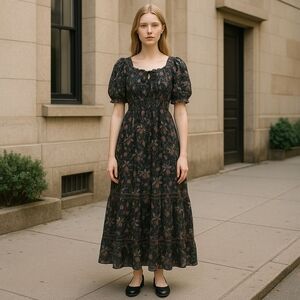 Max Stuido Floral Chiffon Maxi Dress XS Boho Formal Fairy Floral Girly Formal